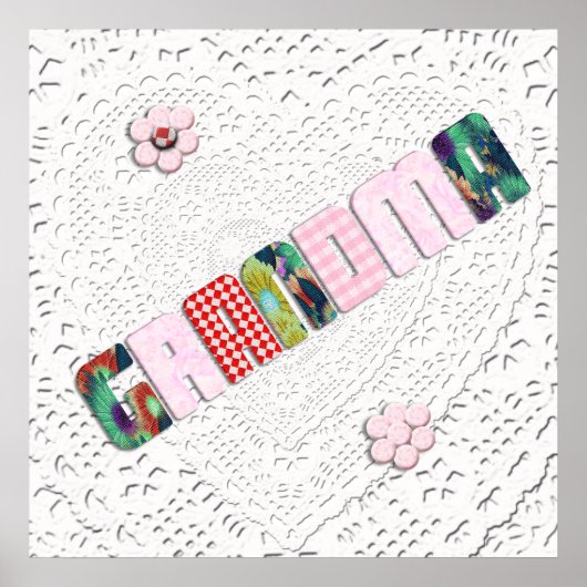 Patchwork "Grandma" op Lace Poster (Voorkant)