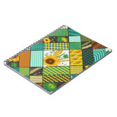 Patchwork granen, zonnebloemen, geometrisch patroo notitieboek (Linkerzijde)