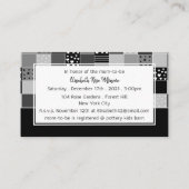 Patchwork Grey Beer, Baby shower Ticket Invitation Informatiekaartje (Achterkant)