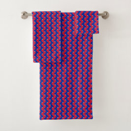 Patchwork Haïti Vlag Patroon Bad Handdoek