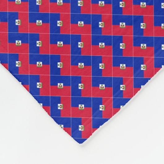 Patchwork Haïti Vlag Patroon Fleece Deken (Hoek)