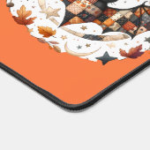 Patchwork Halloween Bat in Herfst Kleuren Bureaumat (Hoek)