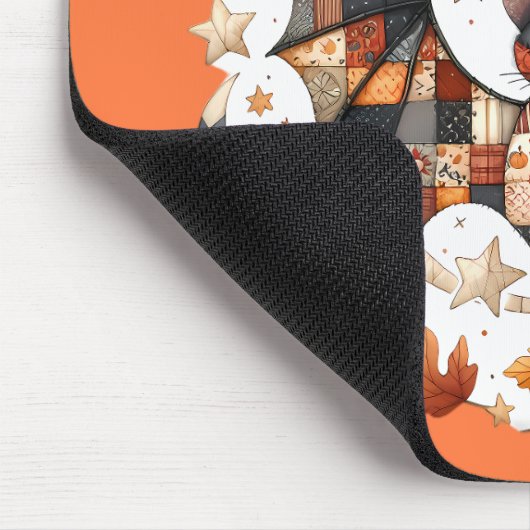 Patchwork Halloween Bat in Herfst Kleuren Muismat (Hoek)