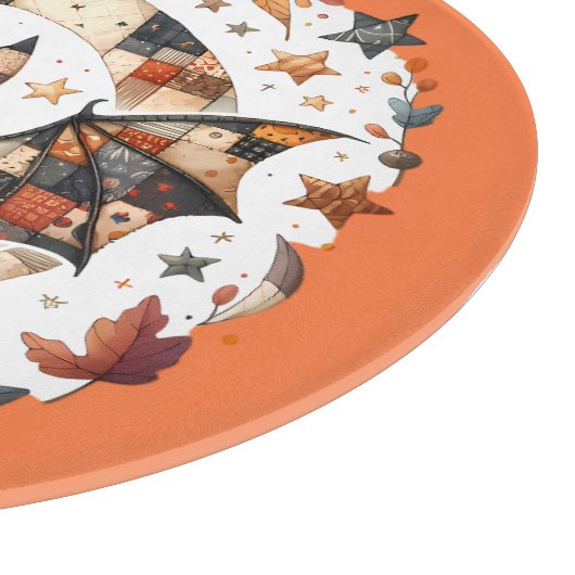 Patchwork Halloween Bat in Herfst Kleuren Snijplank (Hoek)