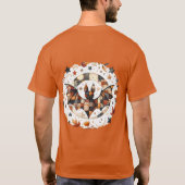 Patchwork Halloween Bat in Herfst Kleuren T-shirt (Achterkant)