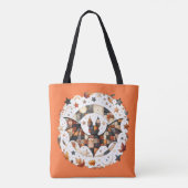 Patchwork Halloween Bat in Herfst Kleuren Tote Bag (Achterkant)