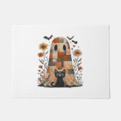 Patchwork Halloween Ghost en Cat, Retro Spooky F Deurmat (Voorkant)