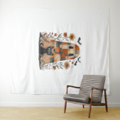 Patchwork Halloween Ghost en Cat, Retro Spooky F Wandkleed (In Situ (horizontaal))