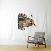 Patchwork Halloween Ghost zwarte kat Essential T-S Wandkleed (In Situ (horizontaal))