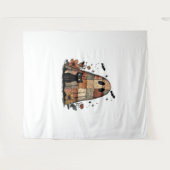 Patchwork Halloween Ghost zwarte kat Essential T-S Wandkleed (Voorkant (horizontaal))