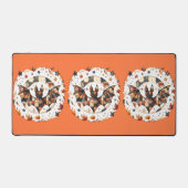 Patchwork Halloween-vleermuis in herfstkleuren Bureaumat (Voorkant)