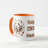 Patchwork Halloween-vleermuis in herfstkleuren Mok (Voorkant links)