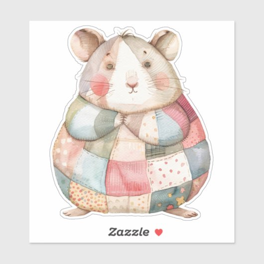 Patchwork Hamster Sticker (Vel)
