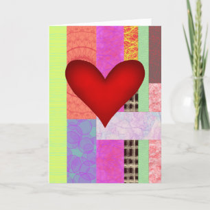 Patchwork-hart Feestdagen Kaart
