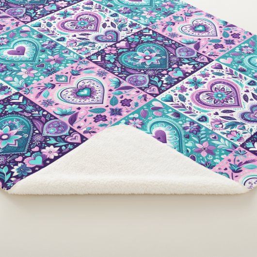 Patchwork Hart Quilt Sherpa Deken (3/4)