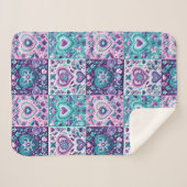 Patchwork Hart Quilt Sherpa Deken (Voorkant (horizontaal))