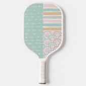 Patchwork hart regenboog pastel - Pickleball Paddl Paddle (Achterkant)