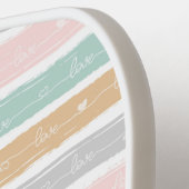 Patchwork hart regenboog pastel - Pickleball Paddl Pickleball Paddle (Links Detail)