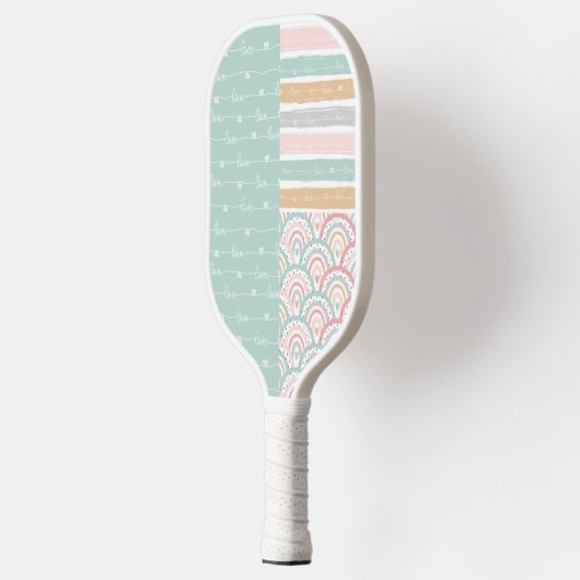 Patchwork hart regenboog pastel - Pickleball Paddl Pickleball Paddle (Links)