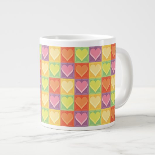 Patchwork Harten Grote Koffiekop (Voorkant rechts)