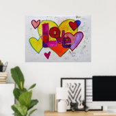 Patchwork Harten Liefde Kunst Schilderij Poster Pr (Thuiskantoor)