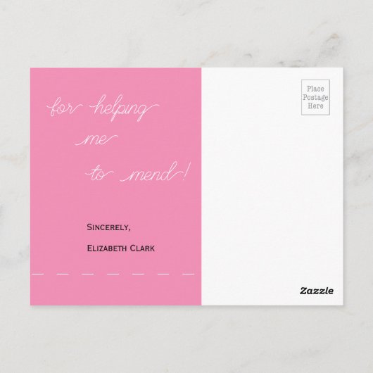 Patchwork Heart Dank je Briefkaart  (Achterkant)