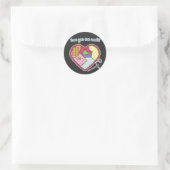 Patchwork Heart - Hou van je naait veel! Ronde Sticker (Tas)