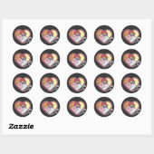 Patchwork Heart Ronde Sticker (Vel)