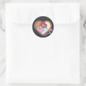 Patchwork Heart Ronde Sticker (Tas)