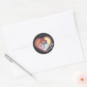 Patchwork Heart Ronde Sticker (Envelop)