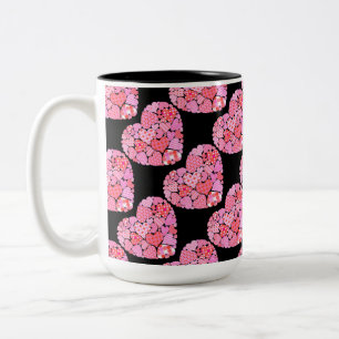 Patchwork Hearts Black Coffee Mok