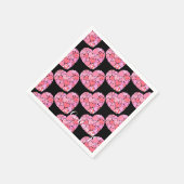 Patchwork Hearts Black Napkins Servet (Hoek)