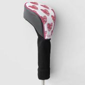 Patchwork Hearts in roze en rode golfhoofd Hoesje Golfheadcover (Schuin)