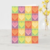 Patchwork Hearts Moederdag Kaart (Gele Bloem)
