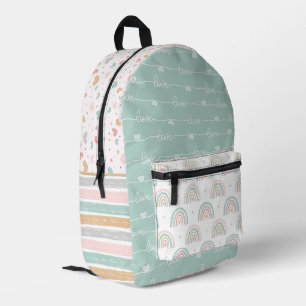 Patchwork Hearts Rainbow Pastel Kinder rugzak