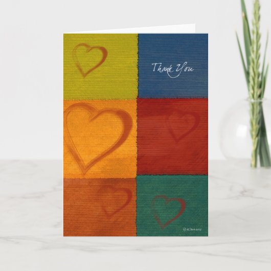 Patchwork Hearts-ThankYou Bedankkaart (Voorkant)