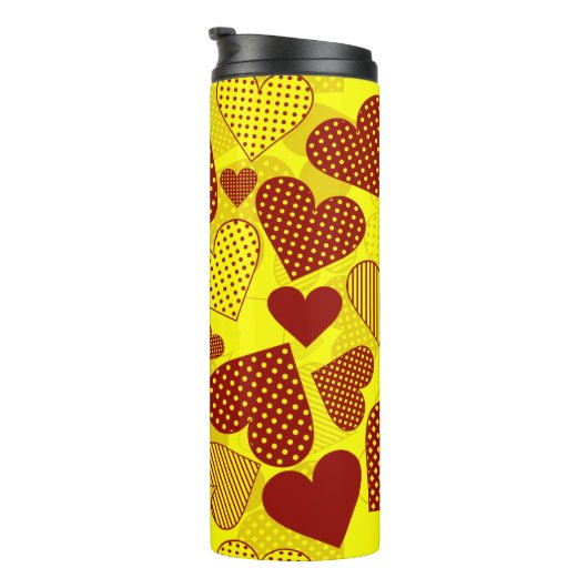'Patchwork Hearts' Tumbler Thermosbeker (Geroteerd rechts)