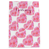 Patchwork Hearts White Gift Bag Medium Cadeauzakje (Voorkant)