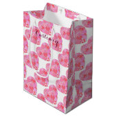 Patchwork Hearts White Gift Bag Medium Cadeauzakje (Voorkant Gekanteld)