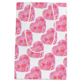 Patchwork Hearts White Gift Bag Medium Cadeauzakje (Achterkant)