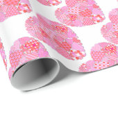 Patchwork Hearts White Wrapping Paper Cadeaupapier (Rol Hoek)