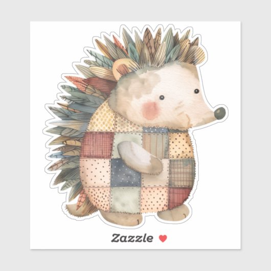 Patchwork Hedgehog Sticker (Vel)