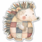 Patchwork Hedgehog Sticker (Voorkant)