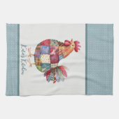 Patchwork Hen en Blue Polka Dots Theedoek (Horizontaal)