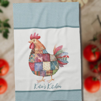 Patchwork Hen en Blue Polka Dots Theedoek