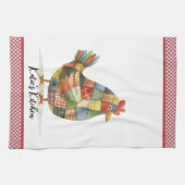 Patchwork Hen en Red Gingham Theedoek (Horizontaal)