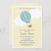 Patchwork-hete luchtballon baby shower uitnodiging (Voorkant / Achterkant)