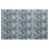Patchwork Hexagons Blue en Grey Stof (Yard (91,4 cm))