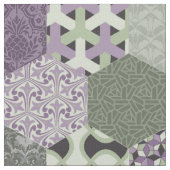Patchwork Hexagons Lavender and Sage Stof (Close Up)
