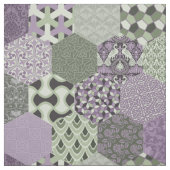 Patchwork Hexagons Lavender and Sage Stof (Swatch)